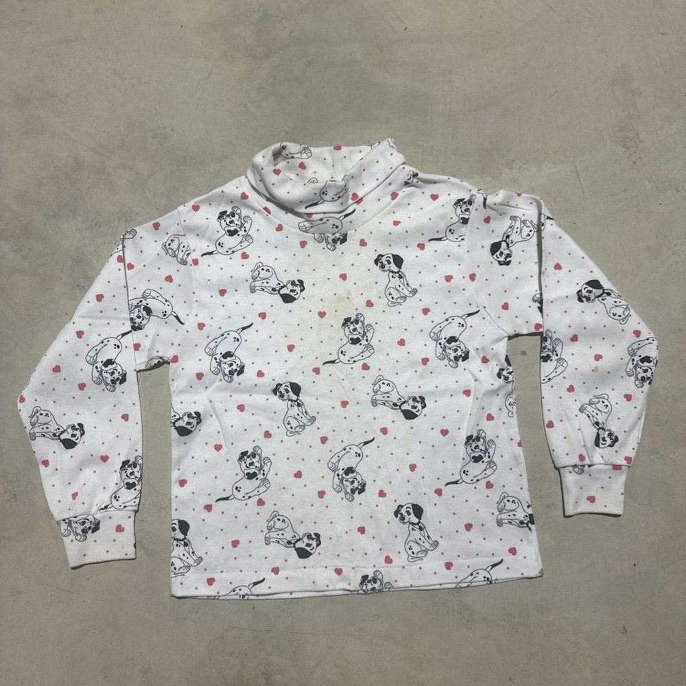 Vintage Disney 1996 101 Dalmatians Turtleneck Shirt Size SZ 5T Rare AOP Y2K
